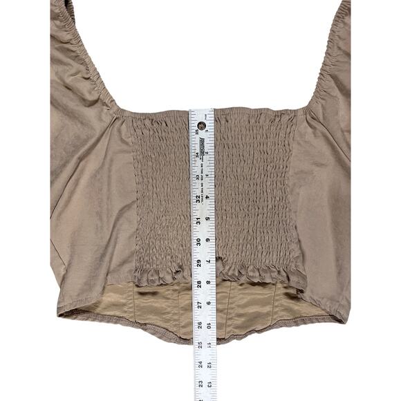 Kirious Women’s Large Cropped Top Blouse Peasant Coquette Boho Festival Coastal - Picture 5 of 8